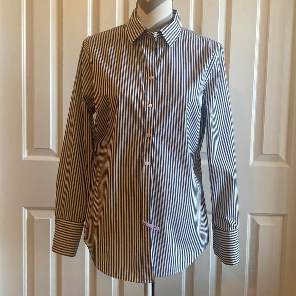 Banana Republic shirt gray and white striped